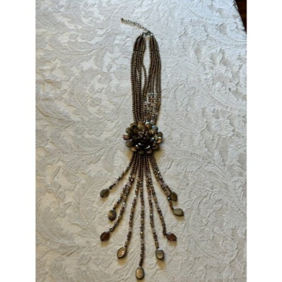 JOAN RIVERS STARLET STYLE NECKLACE IN SHADES OF PINK, BROWN and GOLD - Picture 16 of 16